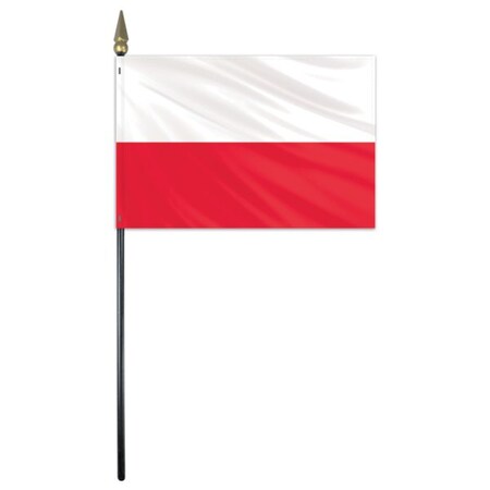 Poland Stick Flag 4x6 E Gloss